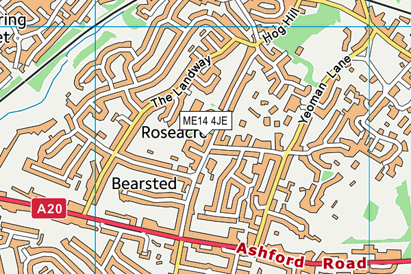 ME14 4JE map - OS VectorMap District (Ordnance Survey) ME14 4JE map - OS VectorMap District (Ordnance Survey)