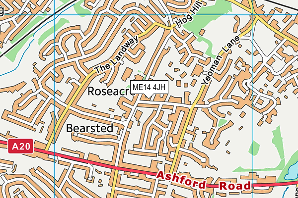 ME14 4JH map - OS VectorMap District (Ordnance Survey) ME14 4JH map - OS VectorMap District (Ordnance Survey)