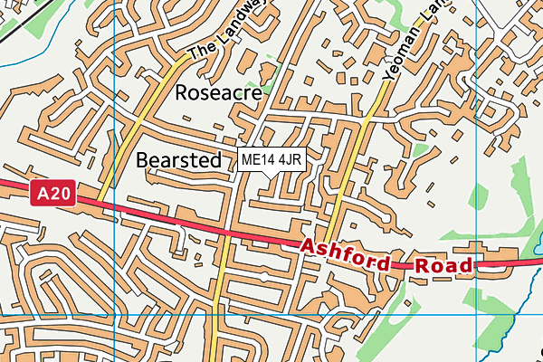 ME14 4JR map - OS VectorMap District (Ordnance Survey) ME14 4JR map - OS VectorMap District (Ordnance Survey)