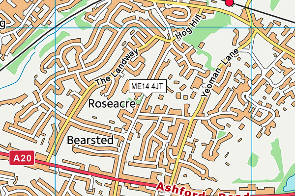 ME14 4JT map - OS VectorMap District (Ordnance Survey) ME14 4JT map - OS VectorMap District (Ordnance Survey)