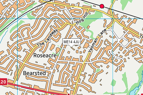 ME14 4JU map - OS VectorMap District (Ordnance Survey) ME14 4JU map - OS VectorMap District (Ordnance Survey)