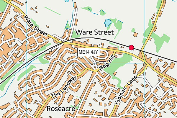 ME14 4JY map - OS VectorMap District (Ordnance Survey) ME14 4JY map - OS VectorMap District (Ordnance Survey)