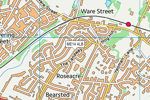 ME14 4LB map - OS VectorMap District (Ordnance Survey) ME14 4LB map - OS VectorMap District (Ordnance Survey)