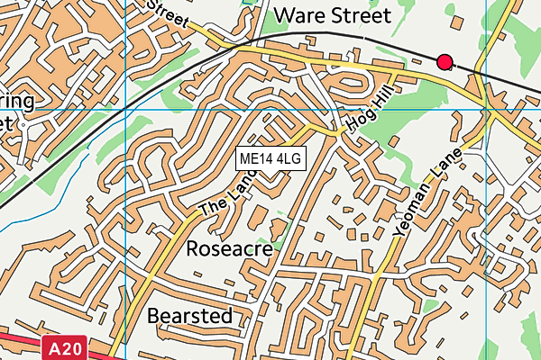 ME14 4LG map - OS VectorMap District (Ordnance Survey) ME14 4LG map - OS VectorMap District (Ordnance Survey)