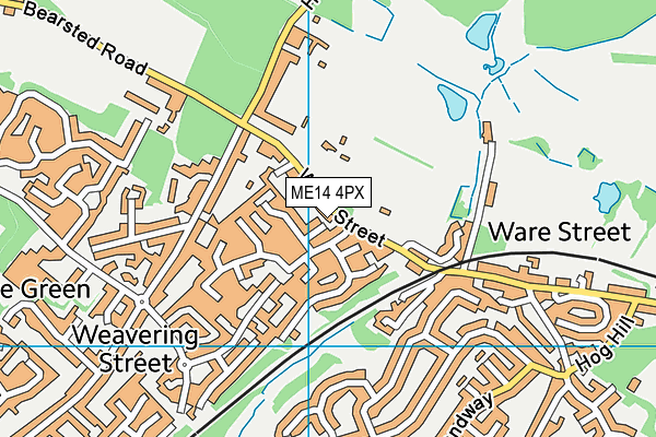 ME14 4PX map - OS VectorMap District (Ordnance Survey) ME14 4PX map - OS VectorMap District (Ordnance Survey)
