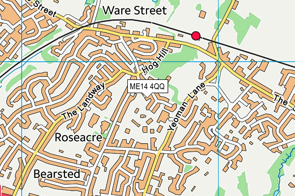 ME14 4QQ map - OS VectorMap District (Ordnance Survey) ME14 4QQ map - OS VectorMap District (Ordnance Survey)