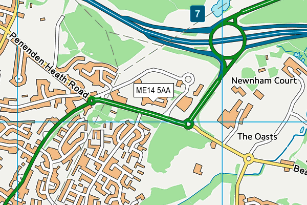 ME14 5AA map - OS VectorMap District (Ordnance Survey) ME14 5AA map - OS VectorMap District (Ordnance Survey)