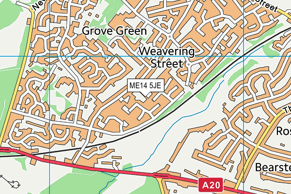 ME14 5JE map - OS VectorMap District (Ordnance Survey) ME14 5JE map - OS VectorMap District (Ordnance Survey)