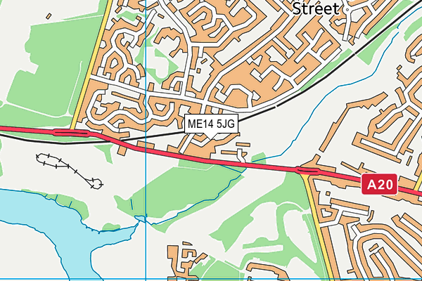 ME14 5JG map - OS VectorMap District (Ordnance Survey) ME14 5JG map - OS VectorMap District (Ordnance Survey)