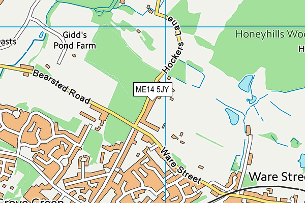 ME14 5JY map - OS VectorMap District (Ordnance Survey) ME14 5JY map - OS VectorMap District (Ordnance Survey)