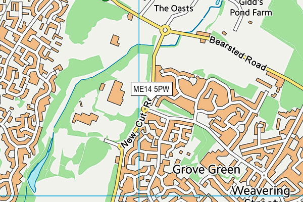 ME14 5PW map - OS VectorMap District (Ordnance Survey) ME14 5PW map - OS VectorMap District (Ordnance Survey)
