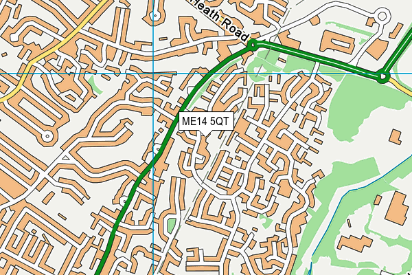ME14 5QT map - OS VectorMap District (Ordnance Survey)