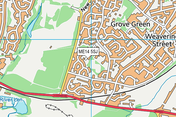 ME14 5SJ map - OS VectorMap District (Ordnance Survey) ME14 5SJ map - OS VectorMap District (Ordnance Survey)