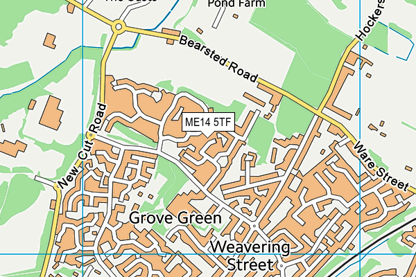 ME14 5TF map - OS VectorMap District (Ordnance Survey) ME14 5TF map - OS VectorMap District (Ordnance Survey)