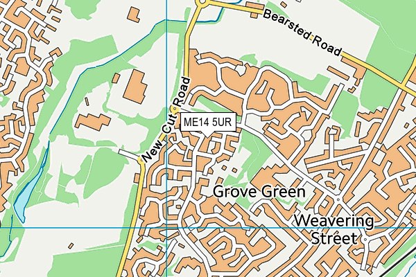 ME14 5UR map - OS VectorMap District (Ordnance Survey) ME14 5UR map - OS VectorMap District (Ordnance Survey)
