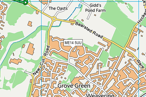ME14 5UU map - OS VectorMap District (Ordnance Survey) ME14 5UU map - OS VectorMap District (Ordnance Survey)
