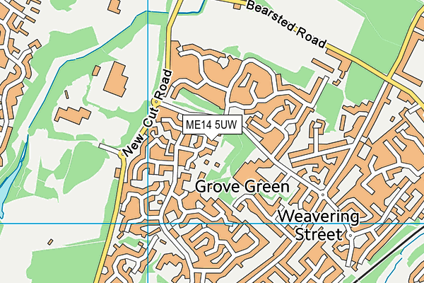 ME14 5UW map - OS VectorMap District (Ordnance Survey) ME14 5UW map - OS VectorMap District (Ordnance Survey)