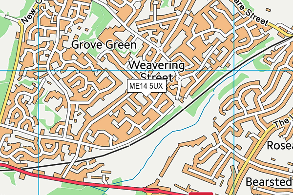 ME14 5UX map - OS VectorMap District (Ordnance Survey) ME14 5UX map - OS VectorMap District (Ordnance Survey)