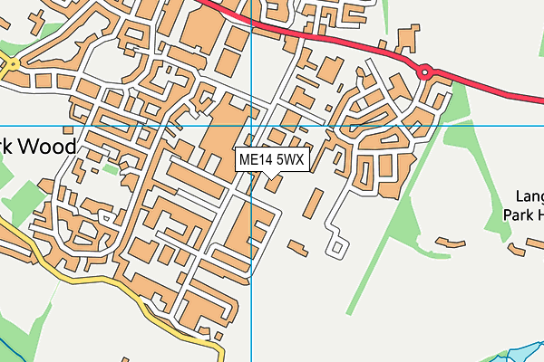 ME14 5WX map - OS VectorMap District (Ordnance Survey) ME14 5WX map - OS VectorMap District (Ordnance Survey)