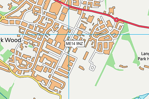 ME14 9NZ map - OS VectorMap District (Ordnance Survey) ME14 9NZ map - OS VectorMap District (Ordnance Survey)