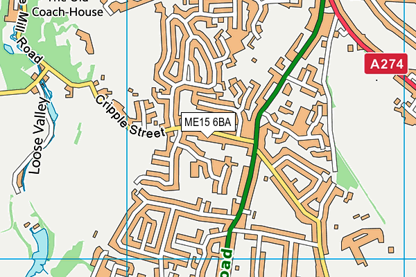ME15 6BA map - OS VectorMap District (Ordnance Survey) ME15 6BA map - OS VectorMap District (Ordnance Survey)