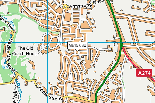 ME15 6BU map - OS VectorMap District (Ordnance Survey) ME15 6BU map - OS VectorMap District (Ordnance Survey)