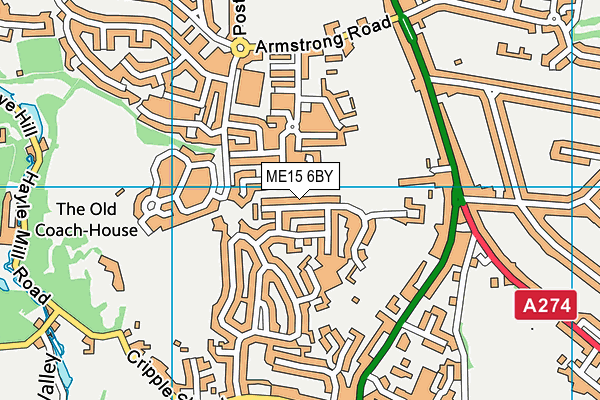 ME15 6BY map - OS VectorMap District (Ordnance Survey) ME15 6BY map - OS VectorMap District (Ordnance Survey)