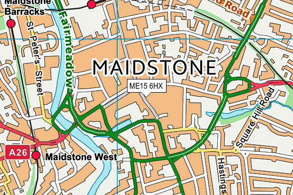 ME15 6HX map - OS VectorMap District (Ordnance Survey) ME15 6HX map - OS VectorMap District (Ordnance Survey)