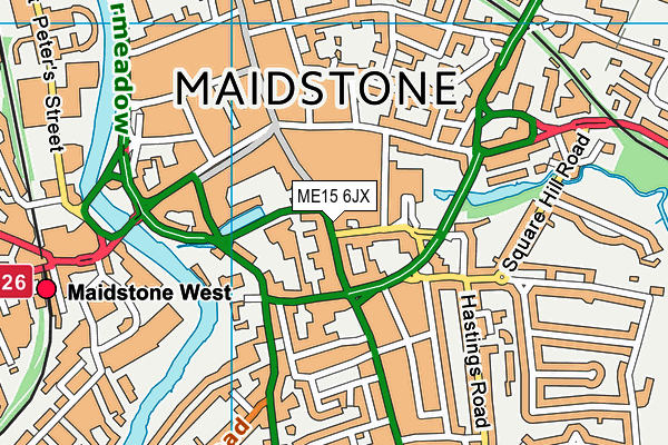 ME15 6JX map - OS VectorMap District (Ordnance Survey)