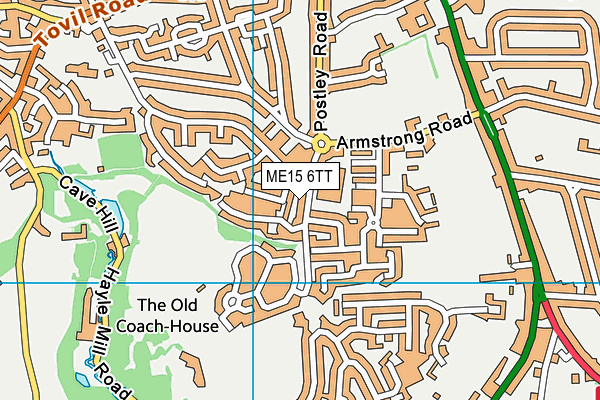 ME15 6TT map - OS VectorMap District (Ordnance Survey)