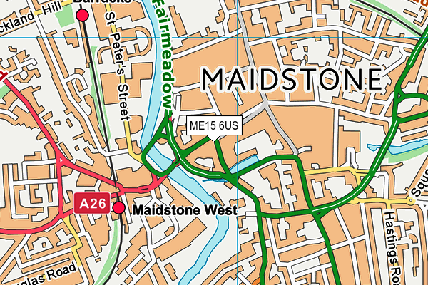 ME15 6US map - OS VectorMap District (Ordnance Survey)