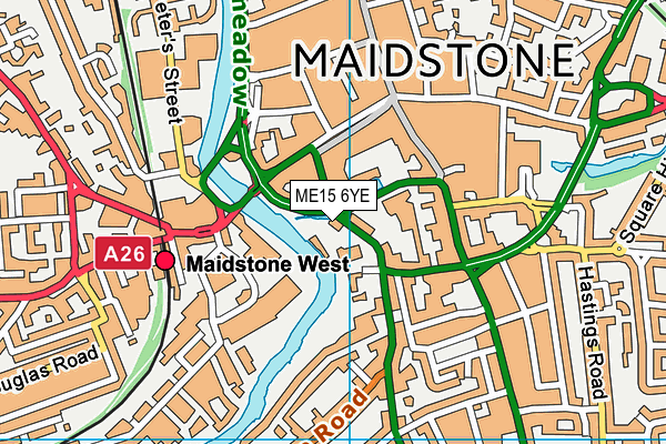 ME15 6YE map - OS VectorMap District (Ordnance Survey)