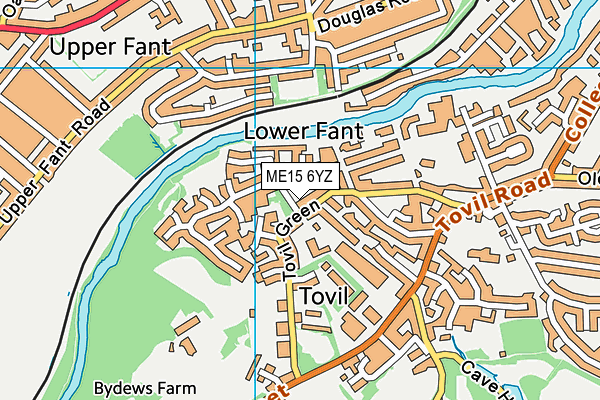 ME15 6YZ map - OS VectorMap District (Ordnance Survey) ME15 6YZ map - OS VectorMap District (Ordnance Survey)