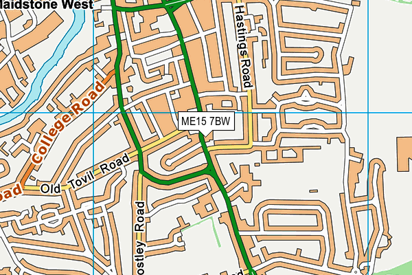 ME15 7BW map - OS VectorMap District (Ordnance Survey) ME15 7BW map - OS VectorMap District (Ordnance Survey)