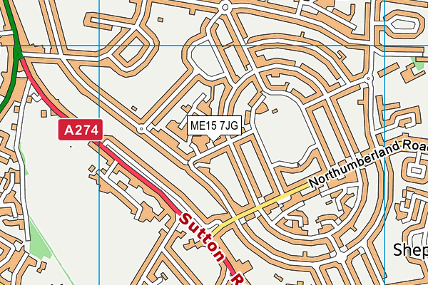 ME15 7JG map - OS VectorMap District (Ordnance Survey) ME15 7JG map - OS VectorMap District (Ordnance Survey)