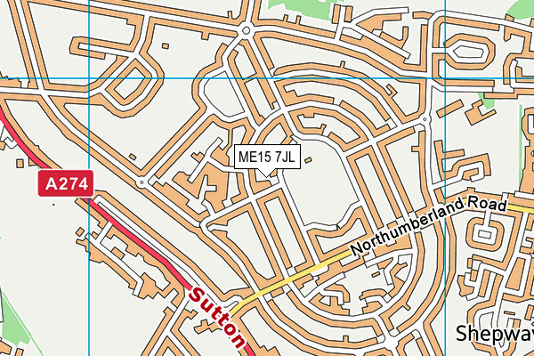 ME15 7JL map - OS VectorMap District (Ordnance Survey) ME15 7JL map - OS VectorMap District (Ordnance Survey)