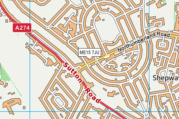 ME15 7JU map - OS VectorMap District (Ordnance Survey) ME15 7JU map - OS VectorMap District (Ordnance Survey)