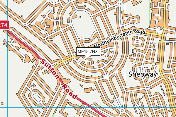 ME15 7NX map - OS VectorMap District (Ordnance Survey) ME15 7NX map - OS VectorMap District (Ordnance Survey)