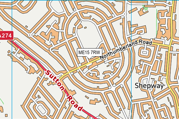 ME15 7RW map - OS VectorMap District (Ordnance Survey) ME15 7RW map - OS VectorMap District (Ordnance Survey)