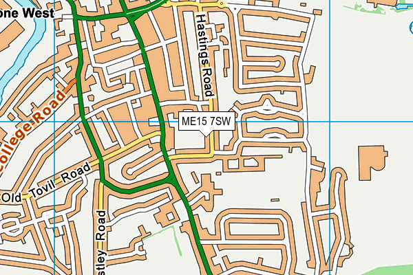 ME15 7SW map - OS VectorMap District (Ordnance Survey) ME15 7SW map - OS VectorMap District (Ordnance Survey)