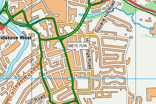 ME15 7UW map - OS VectorMap District (Ordnance Survey) ME15 7UW map - OS VectorMap District (Ordnance Survey)