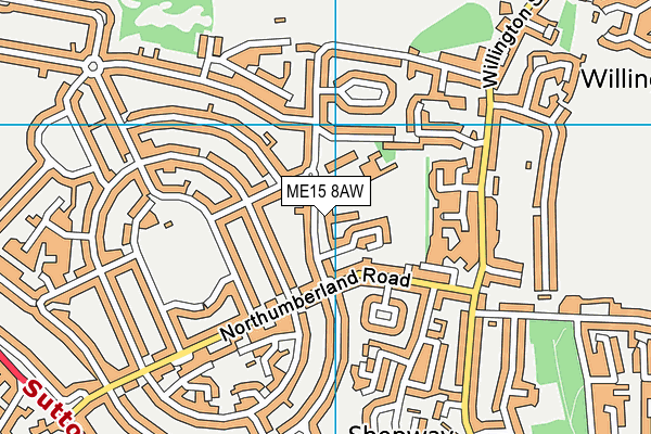 ME15 8AW map - OS VectorMap District (Ordnance Survey) ME15 8AW map - OS VectorMap District (Ordnance Survey)
