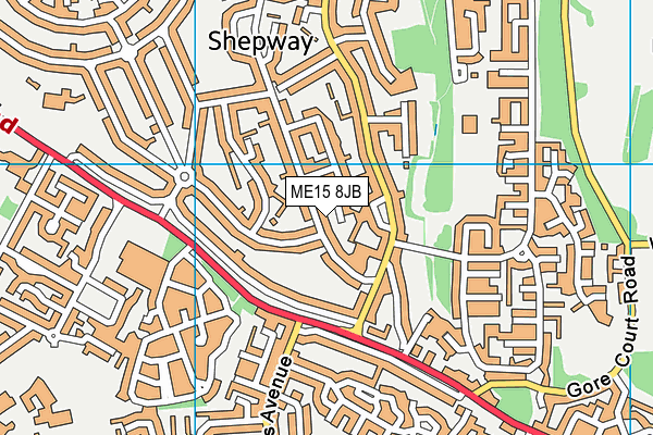 ME15 8JB map - OS VectorMap District (Ordnance Survey) ME15 8JB map - OS VectorMap District (Ordnance Survey)