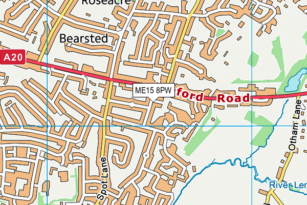 ME15 8PW map - OS VectorMap District (Ordnance Survey) ME15 8PW map - OS VectorMap District (Ordnance Survey)