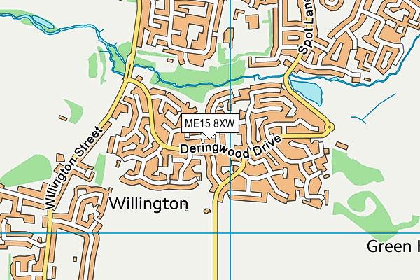 ME15 8XW map - OS VectorMap District (Ordnance Survey) ME15 8XW map - OS VectorMap District (Ordnance Survey)