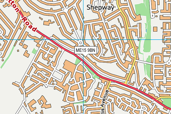 ME15 9BN map - OS VectorMap District (Ordnance Survey) ME15 9BN map - OS VectorMap District (Ordnance Survey)