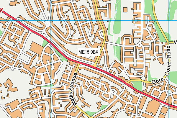 ME15 9BX map - OS VectorMap District (Ordnance Survey) ME15 9BX map - OS VectorMap District (Ordnance Survey)