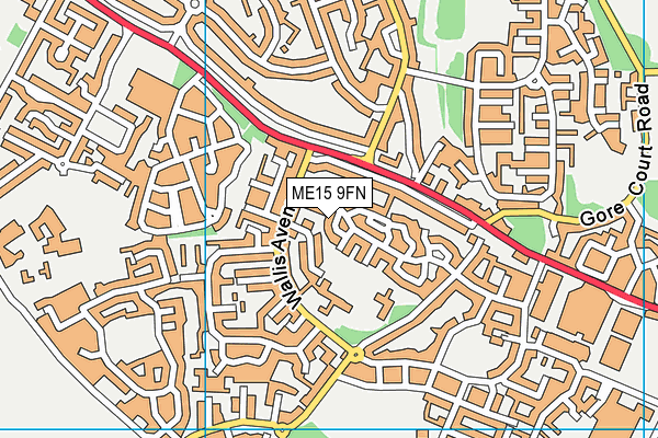 ME15 9FN map - OS VectorMap District (Ordnance Survey) ME15 9FN map - OS VectorMap District (Ordnance Survey)