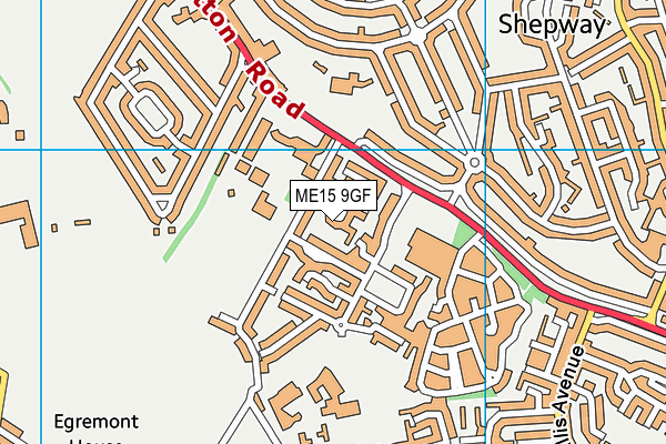 ME15 9GF map - OS VectorMap District (Ordnance Survey)