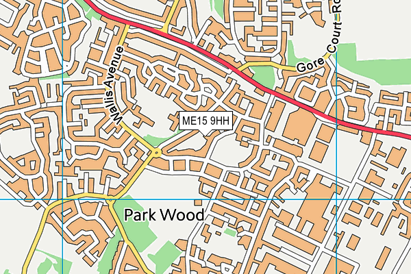 ME15 9HH map - OS VectorMap District (Ordnance Survey) ME15 9HH map - OS VectorMap District (Ordnance Survey)